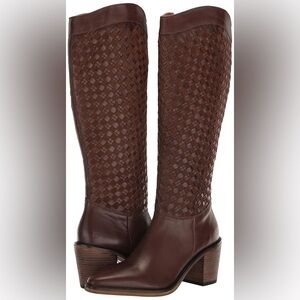 New Lucky Brand Brown Abeny Cut-Out Knee-High Boot Women’s 5